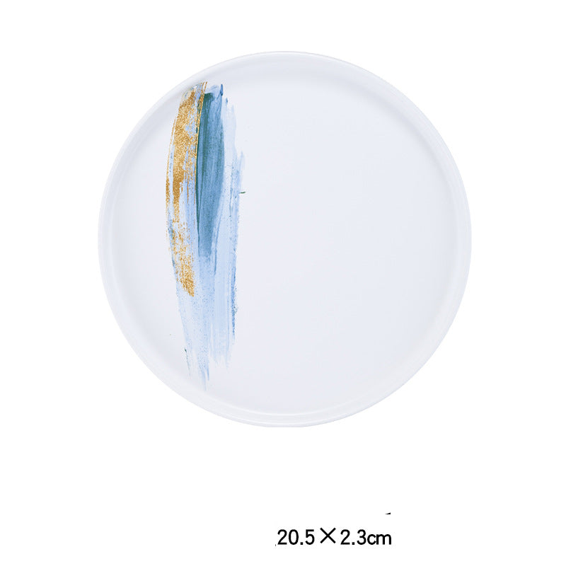 Nordic Personality Simple Ceramic Flat Plate Saor Style