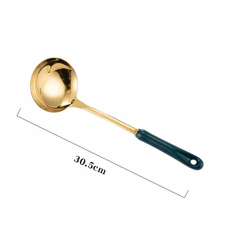 Stainless Steel Ceramic Handle Kitchen Utensils Set
