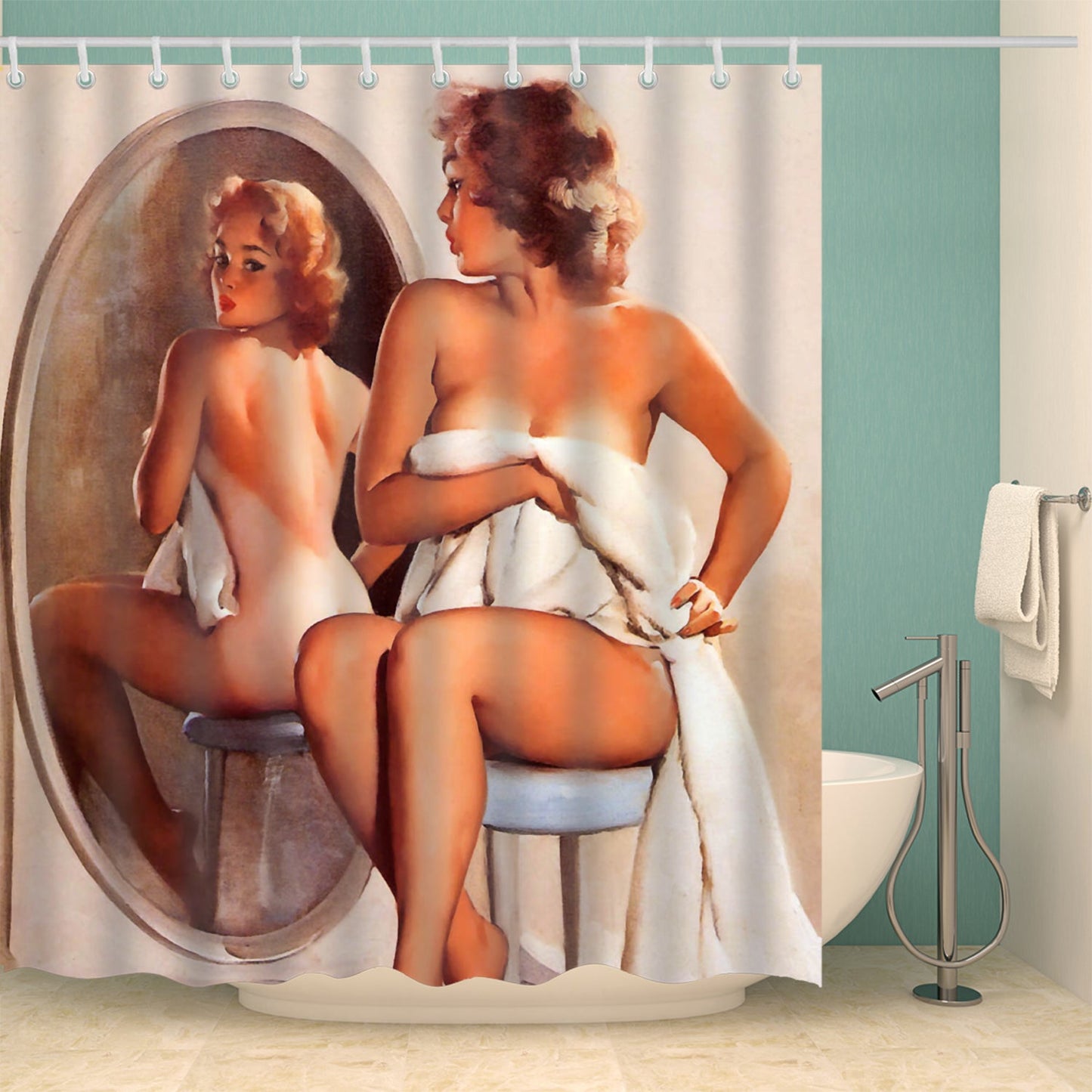 Animated Polyester Shower Curtain