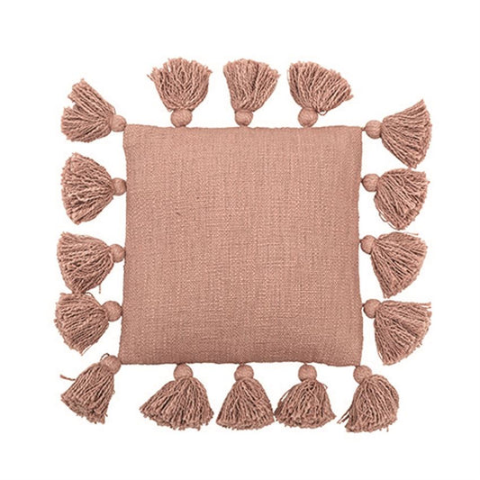 Rose Tasseled Throw Pillow