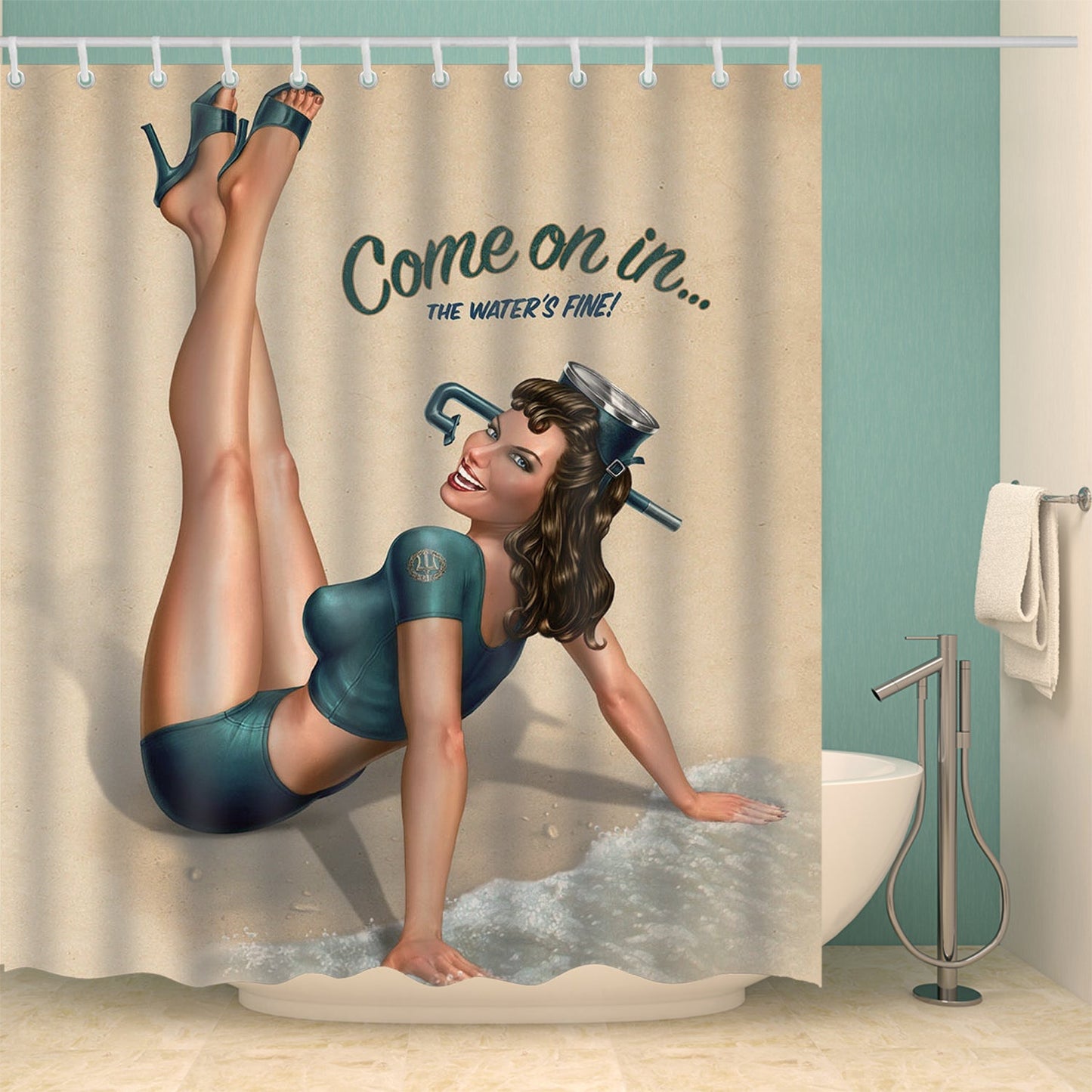 Animated Polyester Shower Curtain