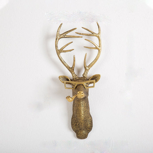 Antique Bronze Animal Head Wall Ornament
