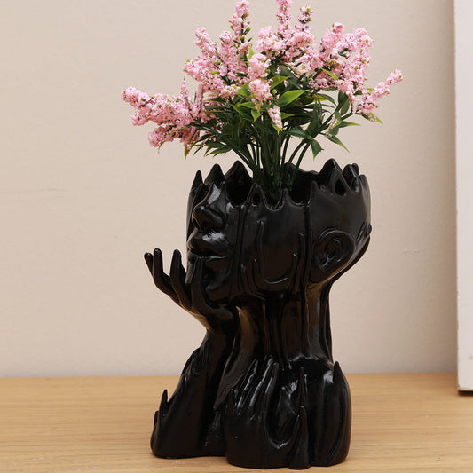 Resin New Goddess Head Flower Pot Garden Decoration Ornaments