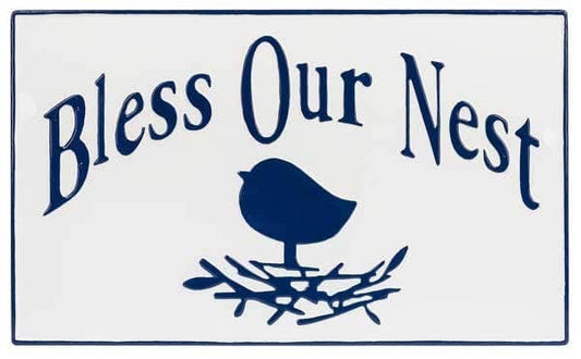 Ganz Blue and White Bless Our Nest