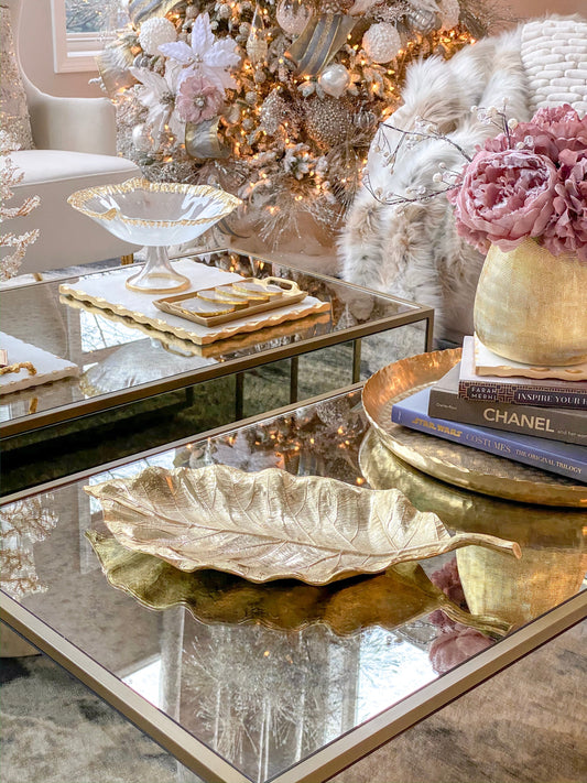 Textured Metal Leaf Tray