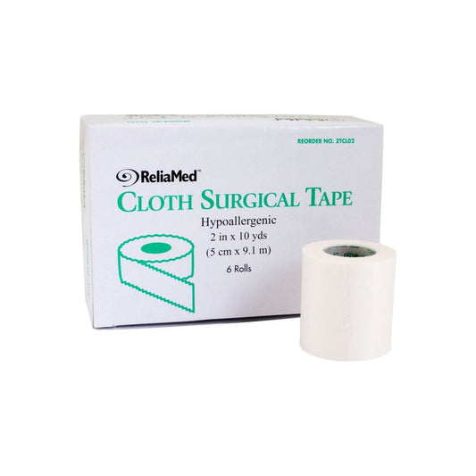 ReliaMed 2" x 10 yds. Tape, Silk Cloth, Roll, Box of 6
